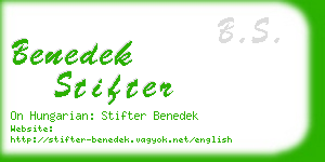 benedek stifter business card